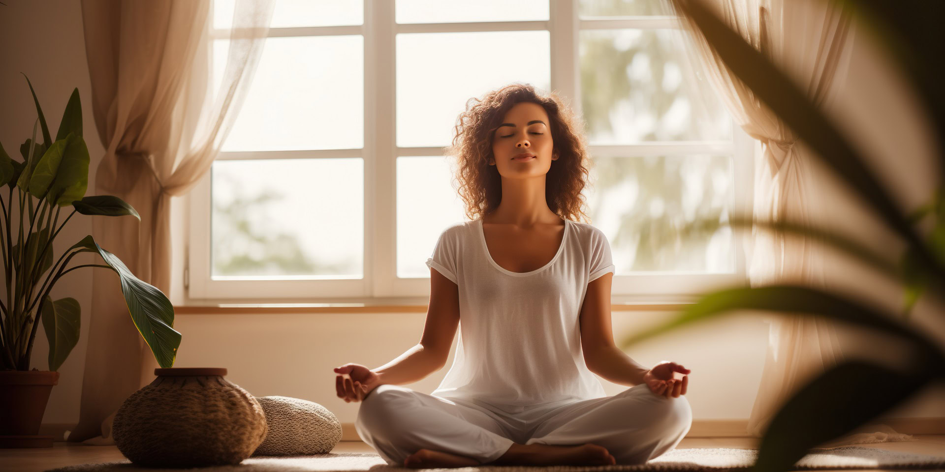 healthy-serene-young-woman-meditates-home-with-her-eyes-closed-relaxing-her-body